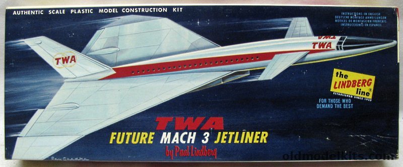 Lindberg 1/169 TWA Future Mach 3 Jetliner (Civil XB-70 / B-70), 573-100 plastic model kit